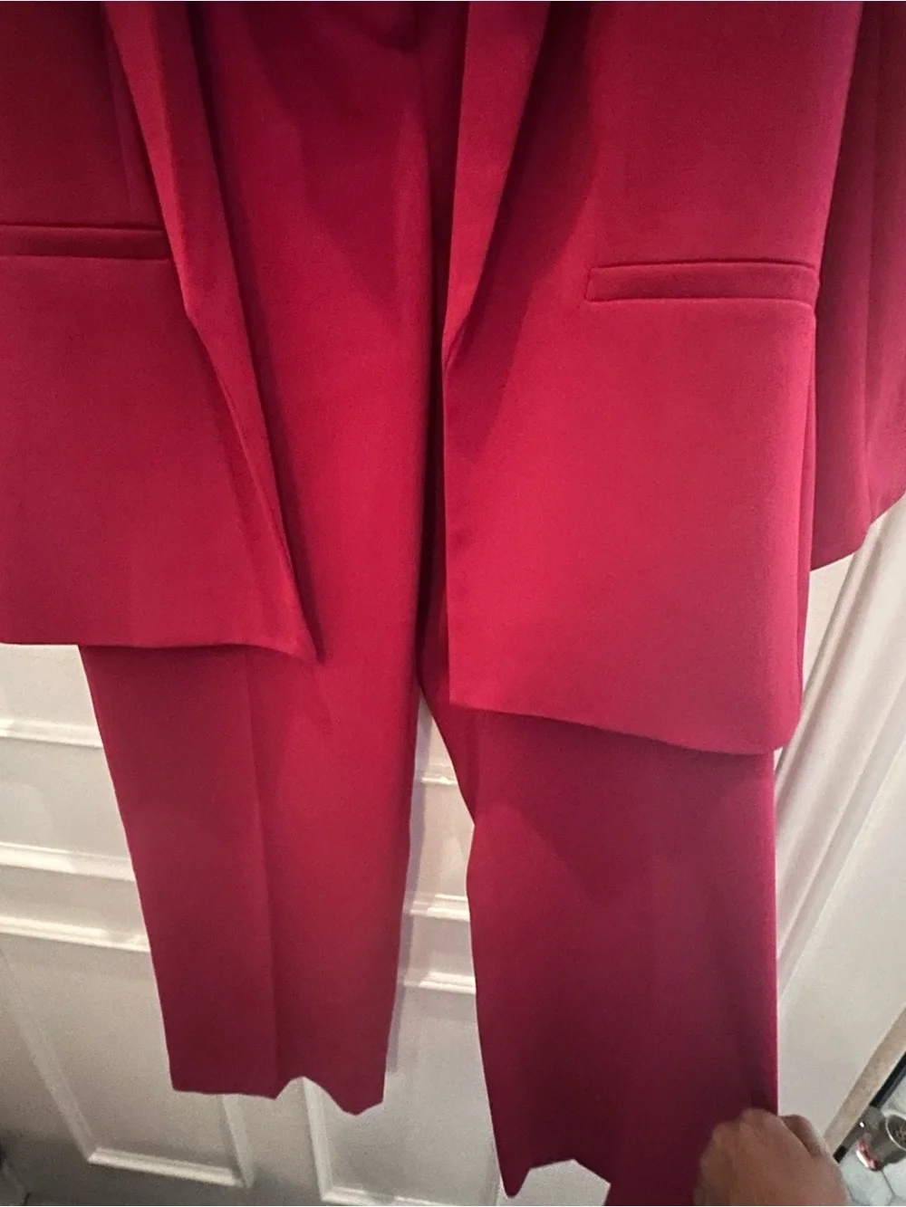 Deep Red Women’s Suit Set — Jacket & Pants